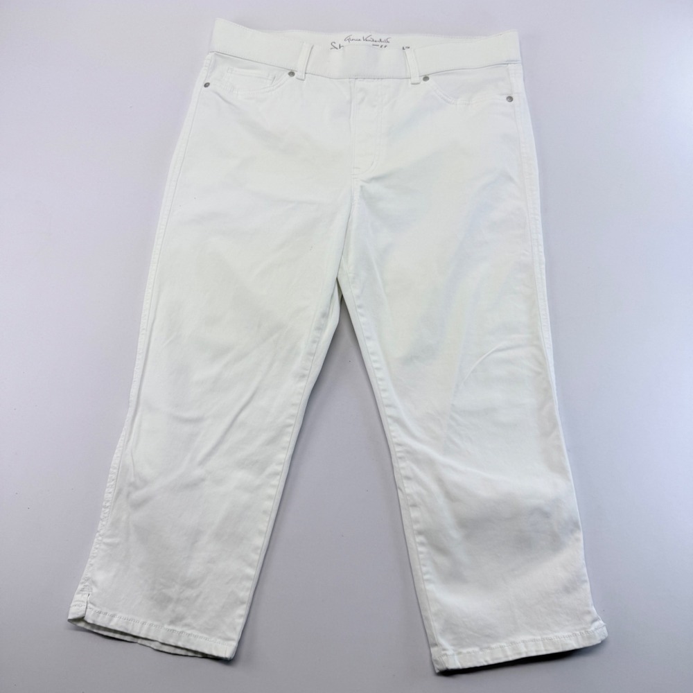 Gloria Vanderbilt Shape Effect White High Rise Capri Pants Womens Size 14